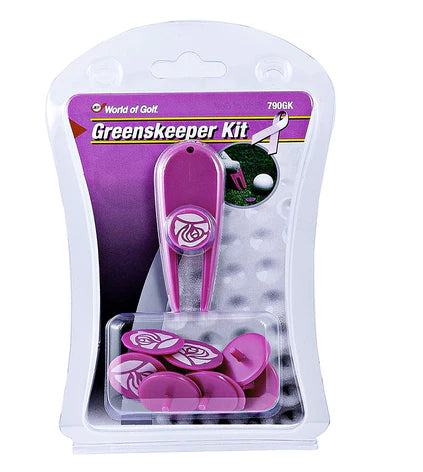 Marca JEF World of Golf Pink Greenskeeper Kit