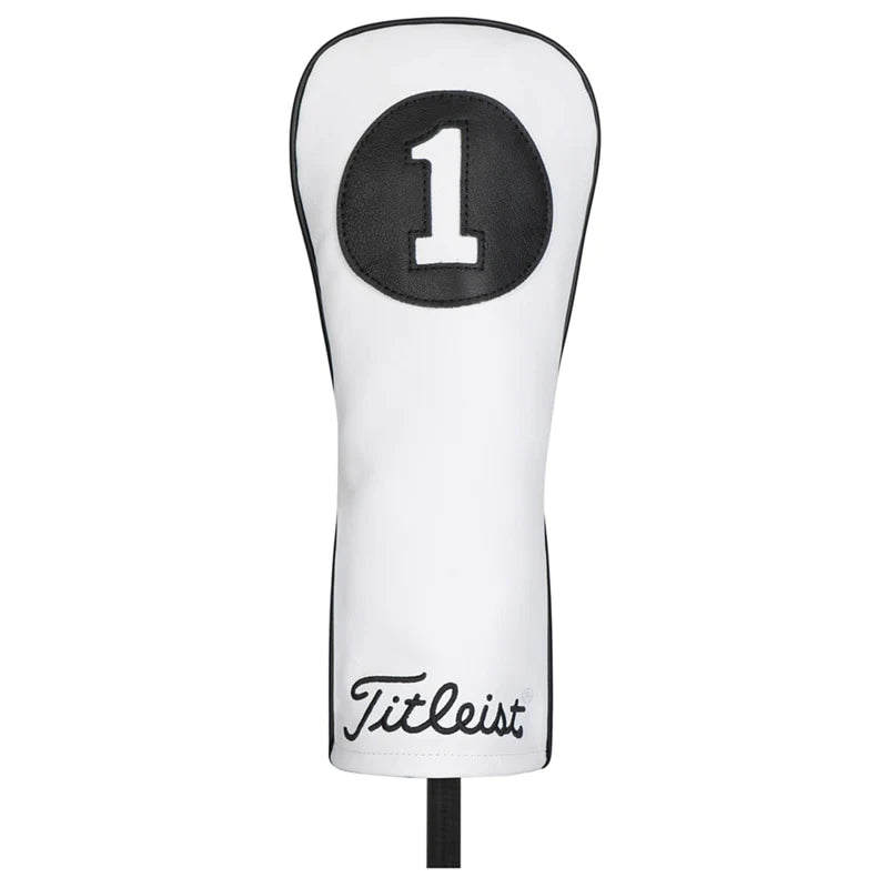 Headcover Titleist White & Black Leather Driver Headcover