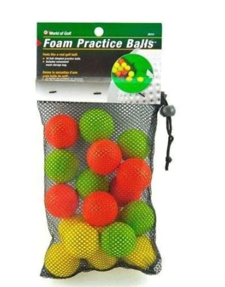 Pelota JEF World of Golf 18 Foam Practice Balls w Mesh Storage Bag